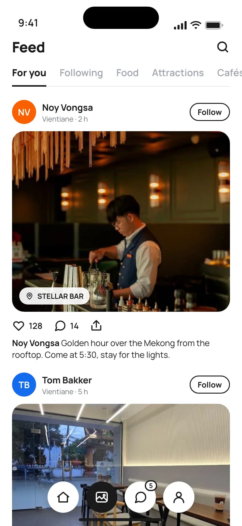 The feed with posts from travellers and locals in Laos